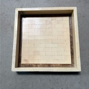 Vintage Bone Inlay  Serving Tray 12in X12in